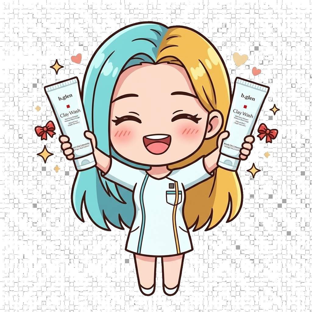 Mizuki holding two free trial-size Clay Wash tubes