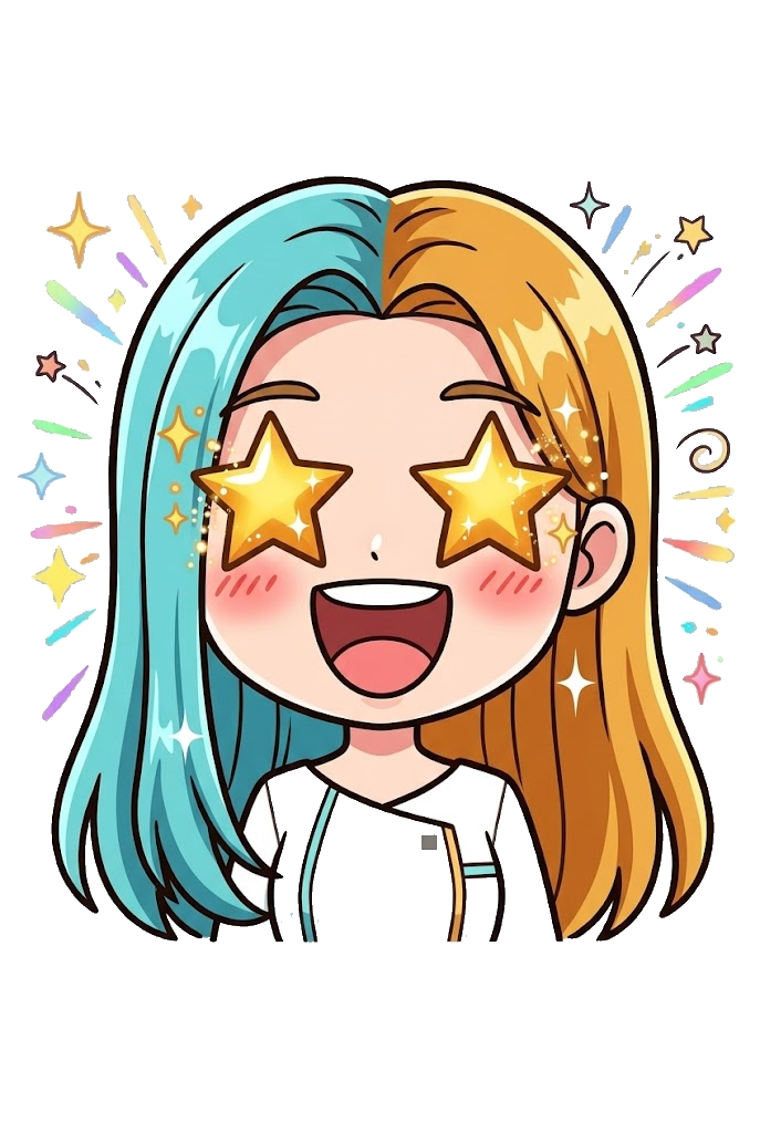 Character with star eyes