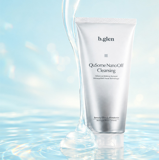QuSome NanoOff Cleansing standing in water